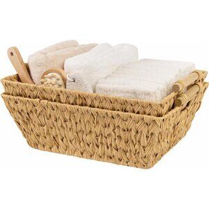 2-Pack Wicker Storage Baskets, Wicker Baskets for Organizing, Large Basket